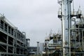 Fragment of modern refinery with fractionating column