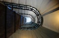 A fragment of the modernist staircase in an apartment building on Zagorodny Prospekt