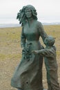 Fragment of the monument `Children of the earth` created by children from different countries at the North Cape, Norway.