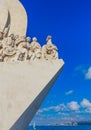 Fragment of monument to the Discoverers on the quay side of the River Tagus. Portugal, Lisbon