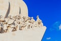 Fragment of monument to the Discoverers on the quay side of the River Tagus. Portugal, Lisbon