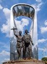 Fragment of the monument `Voronezh - the homeland of the Airborne Forces in the park` Arena `of the city of Voronezh