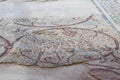 Fragment of a mosaic on a floor in a The Good Samaritan Museum Near Kfar Adumim in Israel