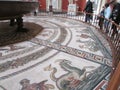 A fragment of the mosaic floor in the Vatican Museum, a plot from an ancient myth.