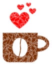 Fragment Mosaic Love Coffee Cup Icon