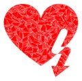 Fragment Mosaic Love Heart Strike Icon