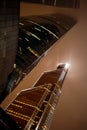 Fragment of Moscow City skyscrapers Federation Towers and Mercury City Tower at misty beautiful night. Moscow International Busin Royalty Free Stock Photo