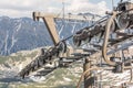 A fragment of the mountain chairlift in the area of Kasprowy Wierch, closed in the summer