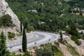 Fragment of a mountain road to the Crimea. Turn