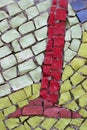 A fragment of a multi-colored smalt mosaic of the Soviet period