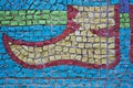 A fragment of a multi-colored smalt mosaic of the Soviet period