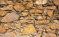 Fragment of a natural stone wall as a background or texture. The structure of the stone wall. Old castle stone wall texture Royalty Free Stock Photo