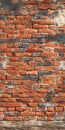 Fragment of an Old Bricky, Distressed Wall Structure with Unique Aging and Weathering Effects Royalty Free Stock Photo