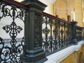 Fragment of an old cast-iron railing. Palace of the 18th century, State Museum-Reserve \