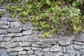 Fragment of old gray stone wall made of different form and siz