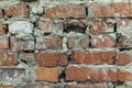 Fragment of an old red brick wall Royalty Free Stock Photo