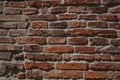 Fragment of old red brick wall. Royalty Free Stock Photo