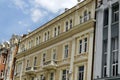 Fragment of old renovated building in centre of Plovdiv town Royalty Free Stock Photo