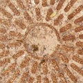 Fragment of an old rusty manhole Royalty Free Stock Photo