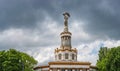 Fragment of the old Soviet Pavilion `Grain Cultures` of the Exhibition of Economic Achievements of Ukraine