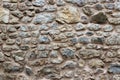 Fragment of old stone wall background. Rocks of different sizes Royalty Free Stock Photo