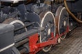 fragment of old style steam train parts