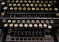 The fragment of old and vintage adding machine Royalty Free Stock Photo