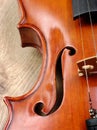 Fragment of an old violin Royalty Free Stock Photo