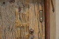 A fragment of the old wooden door Royalty Free Stock Photo