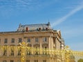 Fragment of the Palace of Versailles across gilding fence, Franc Royalty Free Stock Photo