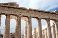 Fragment of The Parthenon, an archaic temple located on the Acropolis