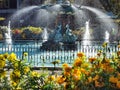A fragment of the Peacock fountain at Christchurch Botanical Gardens.