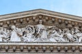 Fragment of the pediment of the Pantheon, Paris Royalty Free Stock Photo