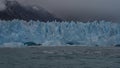 Fragment of the Perito Moreno glacier. A wall of cracked blue ice Royalty Free Stock Photo