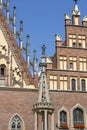 Fragment of the Pillory in the Market Square of Wroclaw, Poland Royalty Free Stock Photo