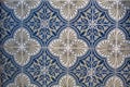 Fragment of portuguese traditional tiles Azulejo with pattern in old Porto