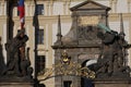 Fragment of the Prague castle Located in the Hradcany district is the official residence and office of the President of the Czech Royalty Free Stock Photo