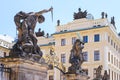 Fragment of the Prague castle Located in the Hradcany district is the official residence and office of the President of the Czech Royalty Free Stock Photo