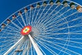 Fragment of Prater amusement park - giant ferris wheel in Vienna, Austria. Popular tourist attraction Royalty Free Stock Photo