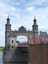 Fragment of the Queen Louise Bridge over the Neman River. Sovetsk, Kaliningrad region Royalty Free Stock Photo