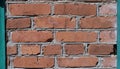 Part of brickwork in a metal frame Royalty Free Stock Photo
