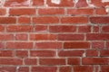 Fragment of a red brick wall, large brickwork