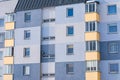 Fragment residential apartment with flat building exterior. Detail of New luxury house and home complex Royalty Free Stock Photo