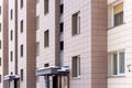 Fragment residential apartment with flat building exterior. Detail of New luxury house and home complex Royalty Free Stock Photo