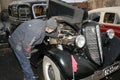 Fragment of retro old car Volga GAZ - M1, the famous `emka` car senior officers during the WW2 - USSR 1930 ..