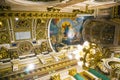 Fragment of rich decorated interior of ancient Saint Isaac`s orthodox cathedral