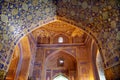 Fragment of a richly decorated wall inside the Sherdor Madrasah on Registan Square in Samarkand. 29.04.2019