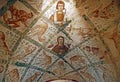 Fragment Roman Mural Ceiling Ruins at Ancient Umayyad Desert Castle of Qasr Amra in Zarqa, Jordan