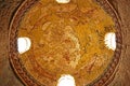 Fragment Roman Mural Ceiling Ruins at Ancient Umayyad Desert Castle of Qasr Amra in Zarqa, Jordan