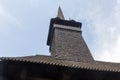 Fragment of the roof and tower of wooden medieval church